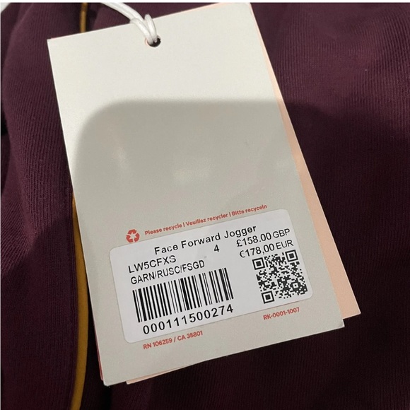 Lululemon x Roksanda Face Forward Jogger Garnet/ Rustic Coral/ Fools Gold NWT L0 - Picture 9 of 10